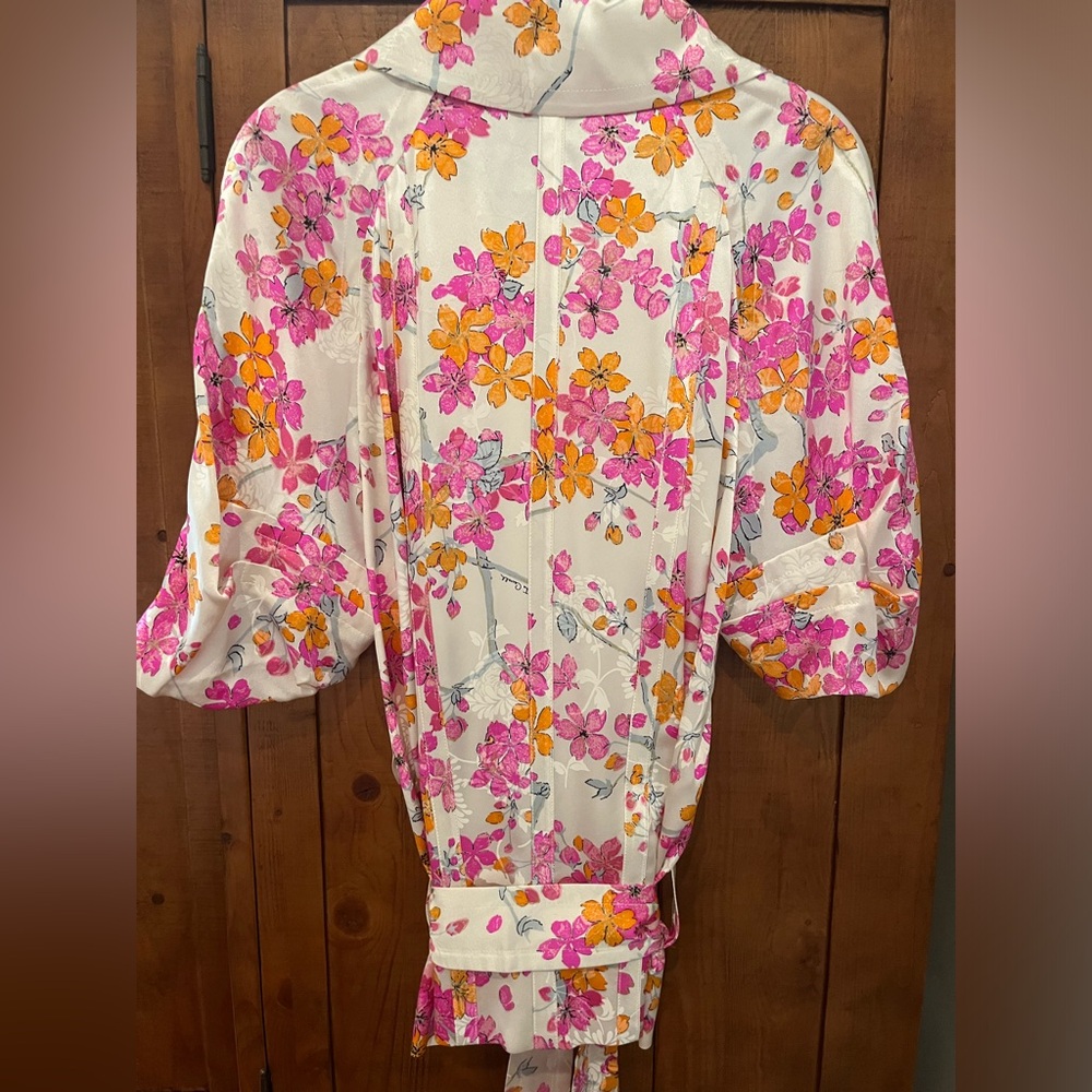 Roberto Cavalli Silk Floral Double Breasted Belted Blazer/top Size 40 IT - Picture 4 of 17